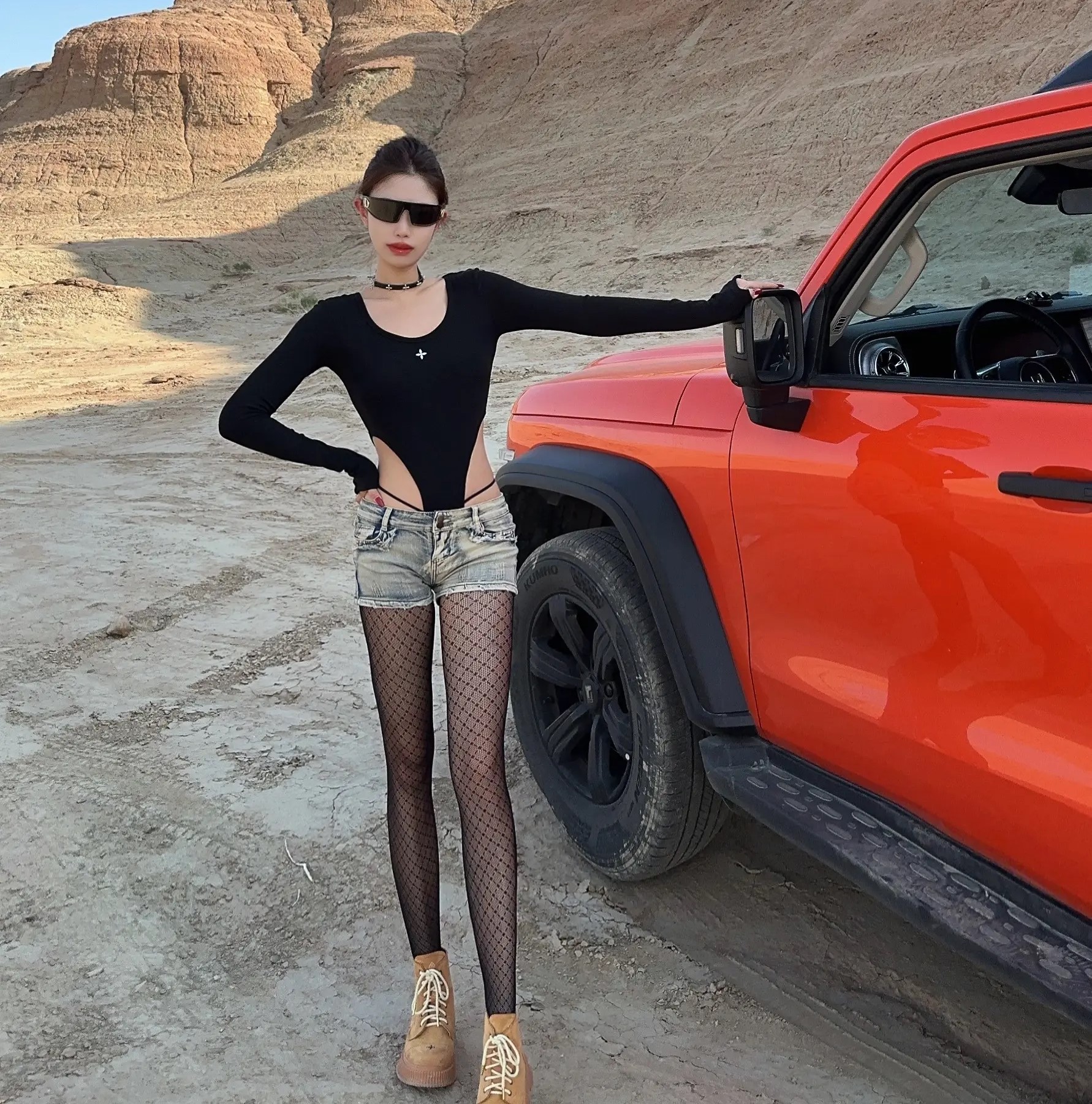 Black Stockings Fashion Outfit